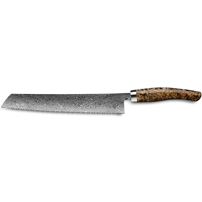 Nesmuk Exklusiv Couteau à pain 270 en bouleau madré de Carélie